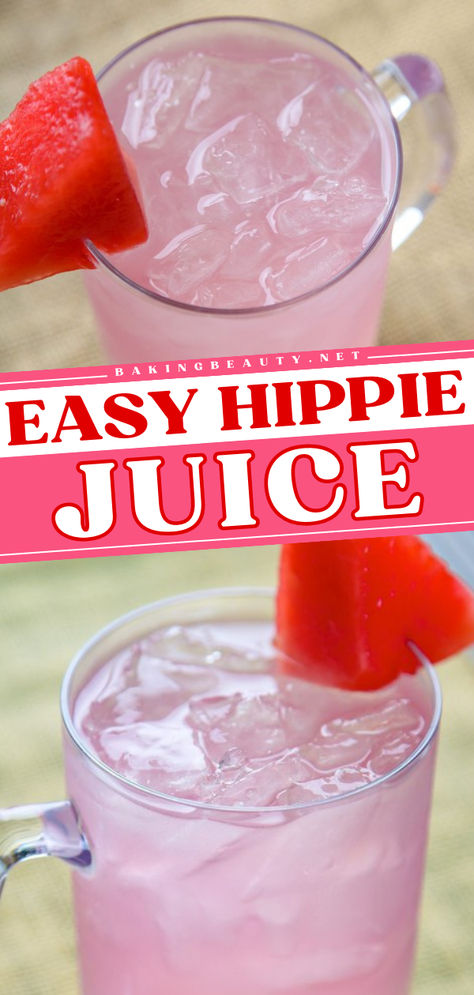 You're just minutes away from this easy 4th of July drink! It's the one summer cocktail idea you need. With a combo of watermelon and lemonade, this fruity cocktail is uniquely flavored. Save this hippie juice recipe! Groovy Alcoholic Drinks, Groovy Punch Drink, Groovy Party Drinks, Hippy Juice Recipe, Groovy Drink Ideas, 70s Themed Drinks, 70s Themed Cocktails, Groovy Party Foods, Groovy Themed Party Food