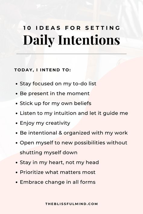 Daily intentions are a powerful way to stay focused on your goals. Learn what daily intentions are and see examples to get you started. Intentions For Journaling, How To Focus On Goals, How To Focus On Your Goals, Crystal Intentions Examples, How To Stay Focused On Goals, How To Start Focusing On Yourself, How To Stay Focused, How To Better Yourself Motivation, Focus On Your Goals Motivation