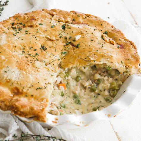 Recipe Chicken Pot Pie, Use Leftover Chicken, Turkey Pot Pie Recipe, Saucy Chicken, Homemade Crust, Billy Parisi, Homemade Chicken Pot Pie, Chicken Pot Pie Recipe, Homemade Pie Crust Recipe