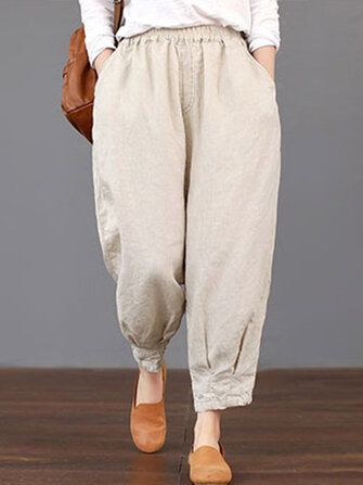 Loose Cotton Pants, Cotton Pants Women, Linen Harem Pants, Moda Denim, Summer Pants Women, Summer Trousers, Harem Pants Women, Trouser Style, Ankle Length Pants