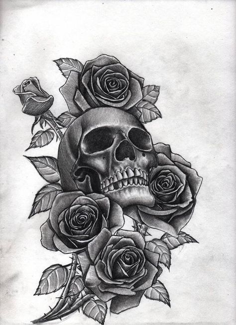 Black Rose Tattoo Meaning, Skull And Roses Tattoo, Trend Tattoo, Skull Rose Tattoos, Girls With Sleeve Tattoos, Tattoo Trend, Skull And Roses, Black Rose Tattoos, Small Pretty Tattoos