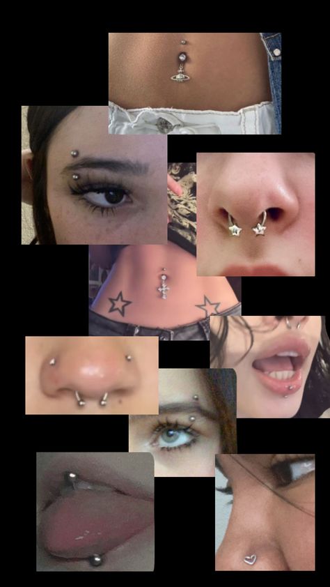 Cute Nose Piercings, Piercing Chart, Belly Button Piercing Jewelry, Cool Ear Piercings, Pretty Ear Piercings, Face Piercings, Cool Piercings, Facial Piercings, Cute Piercings