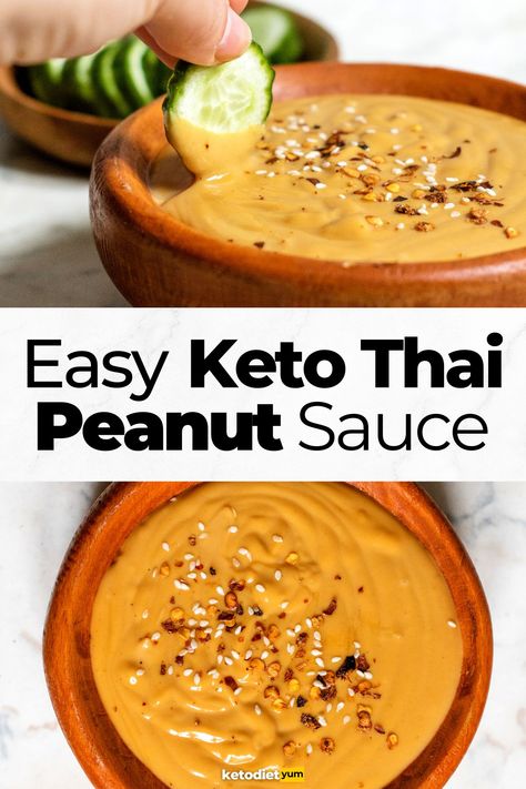 Keto Peanut Sauce, Salat Wraps, Peanut Sauce Recipe, Keto Sauces, Thai Peanut Sauce, Thai Peanut, Boiled Egg Diet Plan, Low Carb Sauces, Thai Chicken