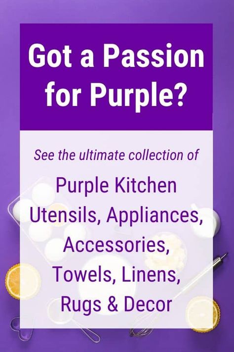 Purple lovers - don't miss these fabulous Amazon finds! Discover surprisingly affordable ways to update your cooking space with this huge collection of purple kitchen utensils, appliances, accessories, towels, linens, rugs, and décor! #purplekitchenutensils #purplekitchen #kitchenaccessories #kitchendecor Purple Kitchen Utensils, Purple Appliances, Purple Kitchen Designs, Purple Kitchen Decor, Purple Kitchen Accessories, Whimsical Kitchen, Kitchen Appliance Storage, Purple Kitchen, Purple Bathrooms