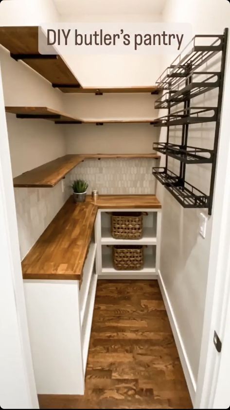 Small Pantry Shelving, Small Pantry Shelving Ideas, Under Stairs Pantry, Pantry Shelving Ideas, Pantry Renovation, Pantry Closet Design, Pantry Layout, Pantry Room, Desain Pantry