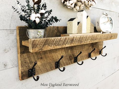 Entryway Organizer Shelf, Rustic Coat Hooks, Entryway Hooks, Farmhouse Shelf, Entryway Coat Rack, Bathroom Shelving, Rustic Coat Rack, Coat Rack Shelf, Farmhouse Entryway