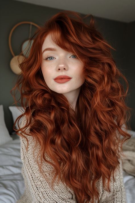 Red Head Outfits, Rich Red Hair, Summer Red Hair Color, Hair Peg, Spring Red Hair Color, Jessica Core, Red Copper Hair, Bright Copper Hair, Auburn Red Hair