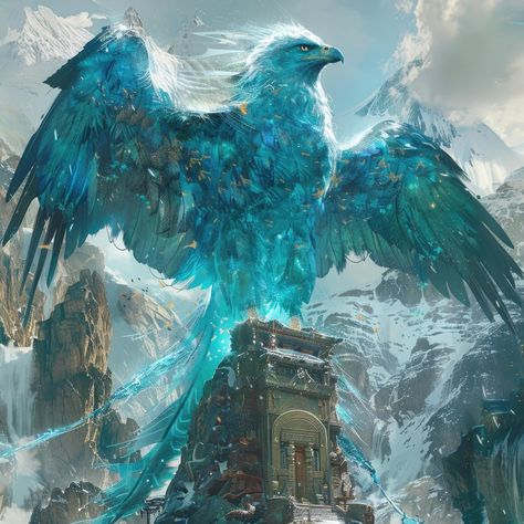 Eagle Fantasy Art, Dnd Beasts, Divine Beast, Black Skulls Wallpaper, Magic Mountain, Mythical Creatures Fantasy, Mythical Birds, Devian Art, Beast Creature