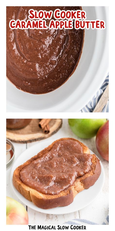 Slow Cooker Caramel Apple Butter Slow Cooker Christmas, Apple Butter Crock Pot, Slow Cooker Apple Butter, The Magical Slow Cooker, Apple Butter Recipe, Slow Cooker Pumpkin, Slow Cooker Apples, Sweet Breakfast Treats, Pumpkin Butter