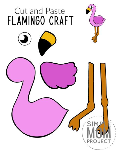 Here's a fun idea for your kids to try - This easy, cut & paste flamingo craft comes with free printable templates & makes an ideal art project for preschoolers or a diy paper craft for kindergarten kids. Why not join your kids in creating a pretty pink cut & paste flamingo craft today? #cutandpasteflamingocrafts #flamingocrafts Flamingo Craft, Free Printable Crafts, Toddler Art Projects, Instruções Origami, Free Printable Art, Animal Crafts For Kids, Bird Crafts, Letter A Crafts, Printable Crafts