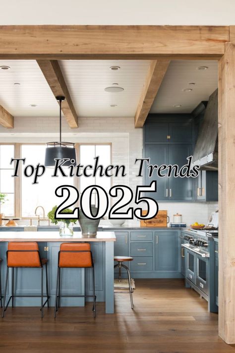 Tons of photos, ideas and inspiration for your 2025 kitchen renovation. Get to know cabinet colors, appliances, lighting, and tiles Bottom Cabinets Different Color, Trending Tiles Interior Design, Kitchen Ideas 2025 Trends, Light Floors Kitchen, Kitchen Colours Ideas Color Trends 2024, Kitchen 2025 Design Trends, Outdated Kitchen Trends To Avoid, Kitchen Counter Tops 2024 Trends, Practical Kitchen Design