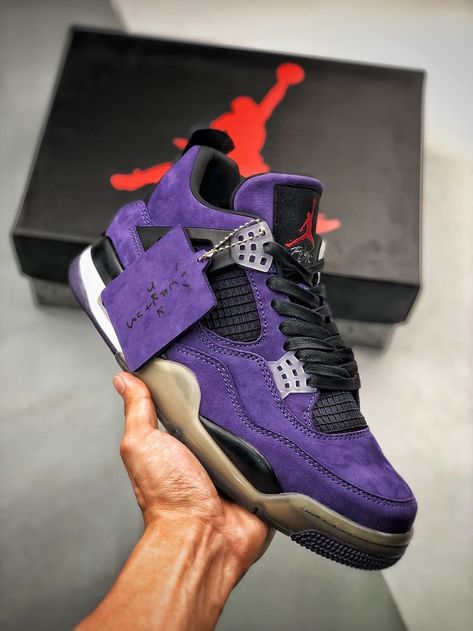 Jordan 4 Travis Scott, Jordan Shoes Girls, Jordan 4s, Jordan Shoes Retro, All Nike Shoes, Shoes Sneakers Jordans, Air Jordan Sneakers, Hype Shoes, Air Jordan 4