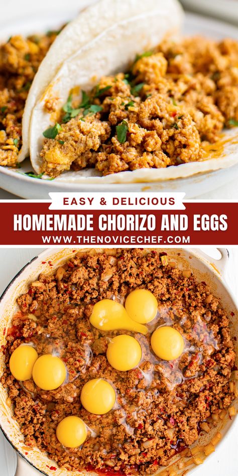 If you've got 20 min to spare, treat yourself to this filling Chorizo and Eggs recipe. This flavor-packed Mexican breakfast idea is so good! Chorizo Recipes Breakfast Burritos, Chorizo Breakfast Meal Prep, Chorizo Breakfast Tostadas, Eggs With Chorizo, Soy Chorizo Recipes Breakfast, Chorizo And Eggs Tacos, Scrambled Eggs With Chorizo, Keto Chorizo Breakfast, Breakfast Burritos With Chorizo