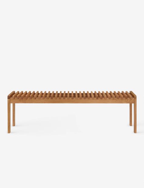 Olson Slatted Wood Bench Slatted Bench, Slat Bench, Burled Wood Furniture, Accent Bench, Seat Bench, Dining Room Style, Bright Living Room, Bench Stool, Dining Benches