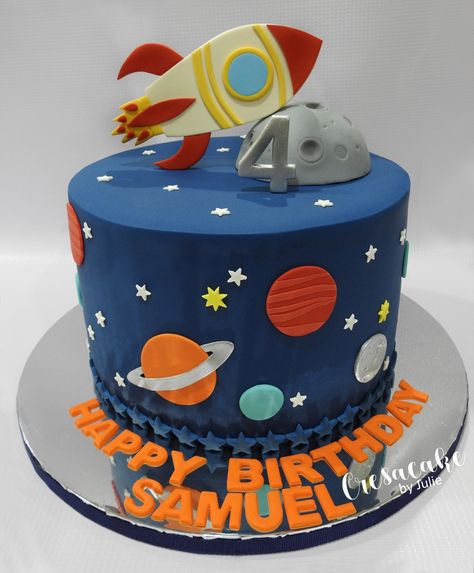 Rocket Ship Birthday Cake, Space Theme Birthday Cake, Rocketship Cake, Rocket Birthday Cake, Ship Birthday Cake, Rocket Birthday, Beautiful Birthday Cakes, Space Rocket, Rocket Ship