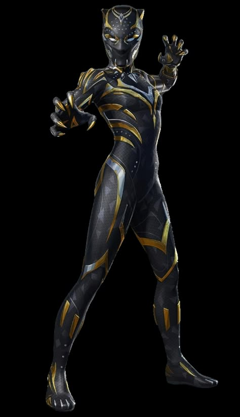 Black Panther Oc Suit, Black Panther Costume Woman, Black Panther Sister, Black Panther Suit Design, Shuri Black Panther Suit, Black Panther Female, Black Panther Oc, Black Panther Women, Black Panther Armor