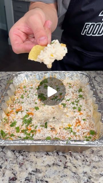 Easy Food For Work Party, Mexican Street Corn Dip Oven, Smoked Elote Dip, Smoked Street Corn Dip Recipe, Smoked Mexican Street Corn Dip, Warm Dip Appetizers, Smoked Street Corn Dip, Easy Street Corn Dip, Smoked Corn Dip