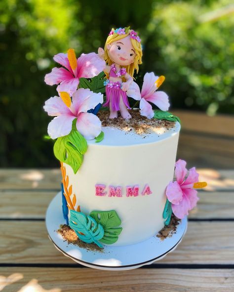 Hawaiian Theme Cakes, Tiki Cake, Cake Design Birthday, Aloha Cake, Volcano Cake, Hawaiian Cake, Palm Tree Decorations, Cake Kids, 30 Birthday Cake