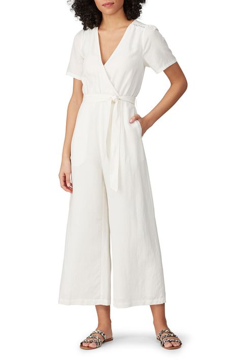 Feminine Pants, White Linen Jumpsuit, Wrap Jumpsuit, Graduation Outfits, Linen Romper, Cotton Jumpsuit, Jumpsuit Summer, Pants Outfits, Linen Jumpsuit