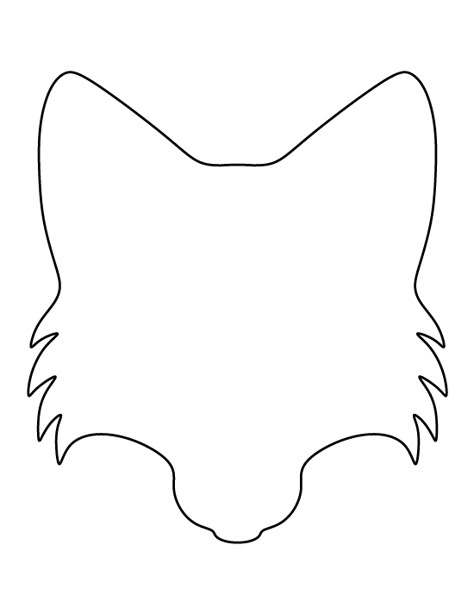 Fox face pattern. Use the printable outline for crafts, creating stencils, scrapbooking, and more. Free PDF template to download and print at http://patternuniverse.com/download/fox-face-pattern/ Fox Template, Printable Outline, Fox Silhouette, Record Ideas, Cow Kitchen Decor, Animal Outline, Fox Crafts, Animal Templates, Face Template