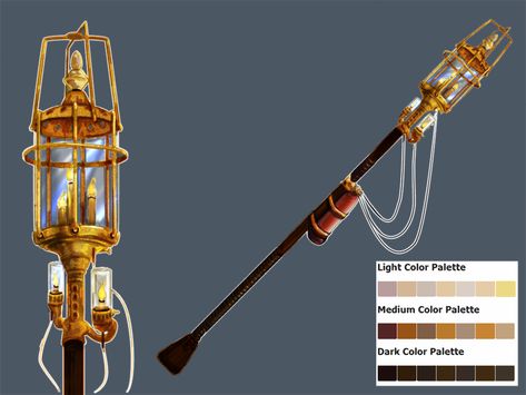 Lamp Concept Art, Lantern Staff, Props Design, Dnd Items, Dark Color Palette, Prop Design, It's Meant To Be, Art Tips, Fairy Tail