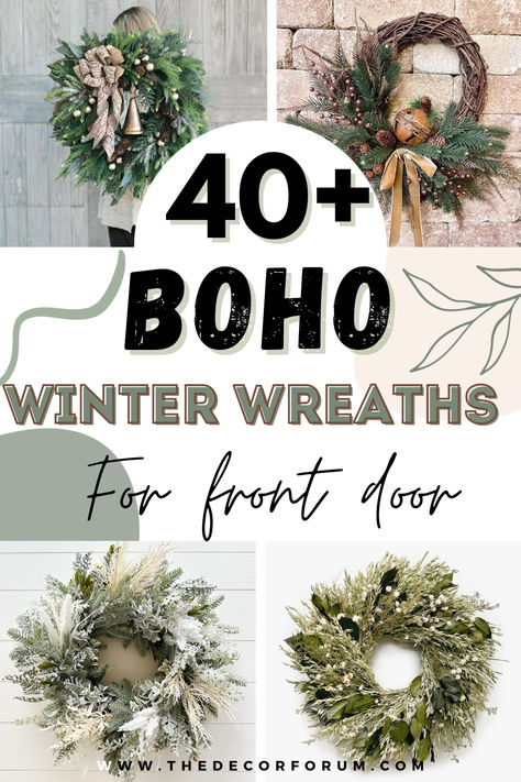 best christmas boho wreaths, best boho winter wreath, best christmas wreath boho, best winter wreath boho, best boho wreath for the holidays, best winter wreath, best evergreen christmas wreath Christmas Wreaths For Front Door Pampas, After Christmas Winter Wreath, Bohemian Christmas Wreath, Boho Style Wreath, Boho Winter Wreath, Winter Wreaths For Front Door Diy Ideas, New Years Wreaths For Front Door, Boho Christmas Front Porch Decor, Door Wreaths Winter