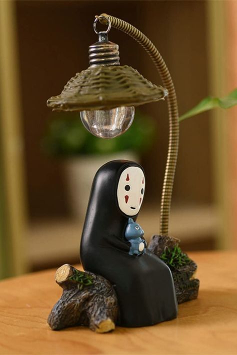 LED Lamp with Spirited Away No-Face Figure, home decor idea, studio ghibli aesthetic Studio Ghibli Aesthetic, Face Lamp, Studio Ghibli Crafts, Ghibli Aesthetic, Studio Ghibli Characters, Flat Decor, Kids Studio, No Face, Graphic Design Pattern