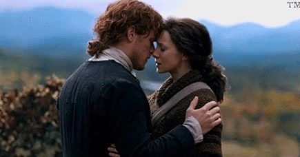 I turned in his arms, and rested my forehead against his, so our eyes were inches apart. His were a very deep blue, the same color as the… Foreheads Touching, In His Arms, Outlander, Deep Blue, Couple Photos, Fan Art, Turn Ons, Blue, Instagram