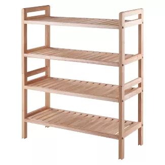 Wood Shoe Rack, Stackable Shoe Rack, Diy Shoe Rack, Wooden Shoe Racks, Wood Shoes, Bench With Shoe Storage, Wooden Shoes, Shoe Storage Cabinet, Natural Wood Finish