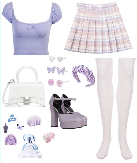 2000s Fashion Outfits Purple, Soft Pastel Outfit Aesthetic, Pastel Purple Outfit Aesthetic, Pastel Concert Outfit, Pastel Perfect Outfit, Soft Outfits Aesthetic, Purple Outfits Aesthetic, Purple Outfit Aesthetic, Soft Core Outfits