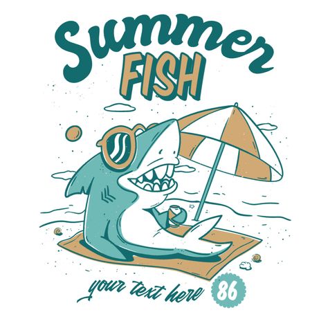 Shark summer editable t-shirt template Summer Advertisement, Cool Sharks, Shirt Advertisement, T Shirt Template, Summer Fishing, Merch By Amazon, Cool Graphics, Shirt Template, Shirt Maker