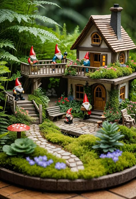 25 Beautiful Cottage Garden Ideas  Check more at https://zugnews.com/25-beautiful-cottage-garden-ideas/ Miniscapes Garden, Miniature Garden Ideas, Bowl Centerpieces, Miniature Garden Design, Glass Bowl Centerpieces, Cottage Garden Ideas, Homemade Bird Houses, Enchanting Garden, Fairy House Diy