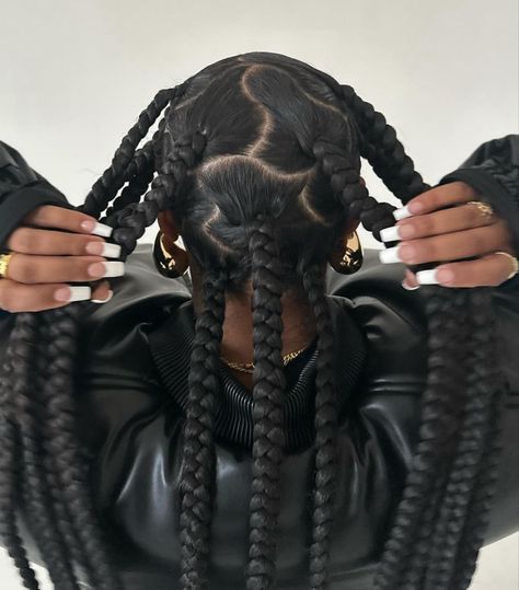 b.hov on ig braids Natural Braided Hairstyles, Beautiful Black Hair, Big Box Braids Hairstyles, Cute Box Braids Hairstyles, Quick Braided Hairstyles, Protective Hairstyles Braids, Pretty Braided Hairstyles, Cornrow Hairstyles, Baddie Hairstyles