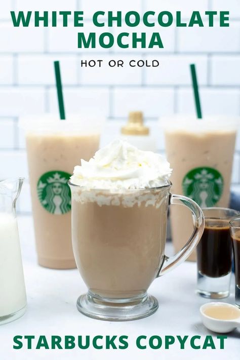 Essen, White Mocha Coffee Recipe, Starbucks White Mocha Recipe, Iced White Chocolate Mocha Recipe, Chocolate Latte Recipe, White Chocolate Mocha Recipe, Starbucks White Chocolate, Mocha Coffee Recipe, Mocha Latte Recipe