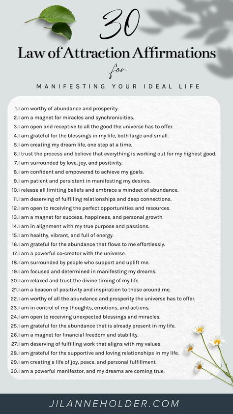 Affirmations, or empowering statements, work like a cosmic shopping list, nudging the universe to deliver. From finding enough money to unlocking inner guidance, they can transform all areas of life in unexpected ways.   The key is consistency and belief—saying you're worthy of love or immediate abundance means you're sowing the seeds for positive results.   The more you banish negative thoughts, the closer you get to the life of your dreams. Affirmation For Consistency, Magical Affirmations, Manifest Dream Life, Job Affirmations, Affirmations Positive Law Of Attraction, Healthy Affirmations, Manifesting Money Affirmations, Personal Philosophy, Affirmations Confidence