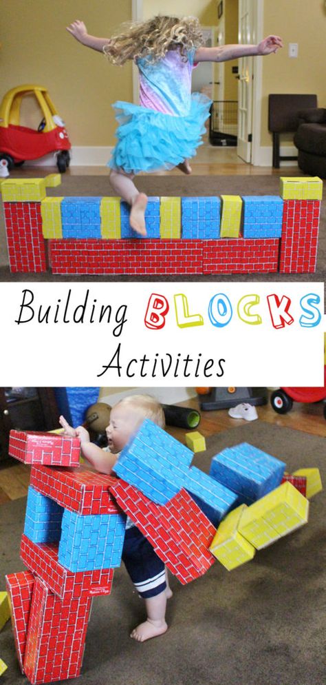 Mega Blocks Building Ideas, Cardboard Bricks, Preschool Block Area, Blocks Activities, Animal Workout, Cardboard Building Blocks, Cardboard Building, Constructive Play, Lego Camp