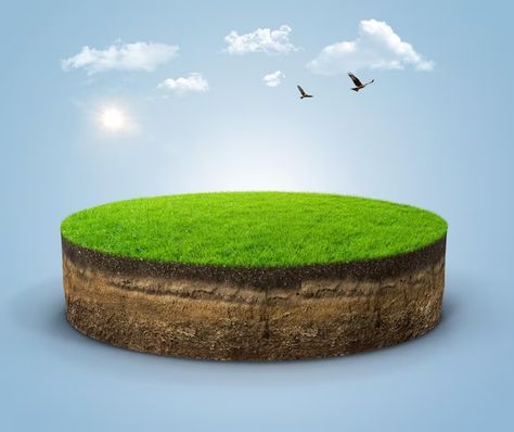 Premium Photo | Photo 3d illustration of round isometric piece of playground or farm isolated with clouds. slice of land. Road Texture, Grass Texture, Nature Calendar, Photoshop Design Ideas, Social Media Advertising Design, Graphic Design Assets, Creative Advertising Design, Food Poster Design, Travel Wallpaper