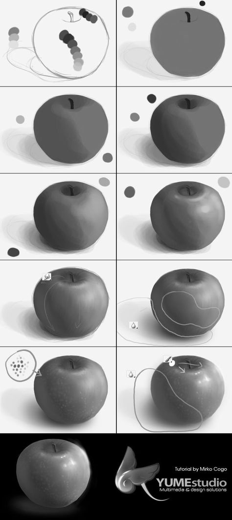 Apple Digital Painting, Grayscale Digital Painting, Greyscale Digital Art Tutorial, Greyscale Reference, Greyscale Tutorial, Grayscale Reference, Greyscale Shading, Greyscale Digital Art, Grey Scale Drawing