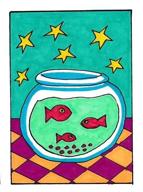 Fish Bowl Tattoo, Matisse Paintings, Art N Craft, Bowl Designs, Fish Bowl, Art Lesson, Beautiful Drawings, Fish Art, Animal Illustration