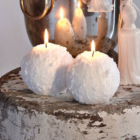 Love snowball candles!!! Snowball Candles, Shaver Lake, Candle Crafts, Candle Projects, Jr High, Ball Candles, Creative Candles, Cabin Christmas, Lake Cabin