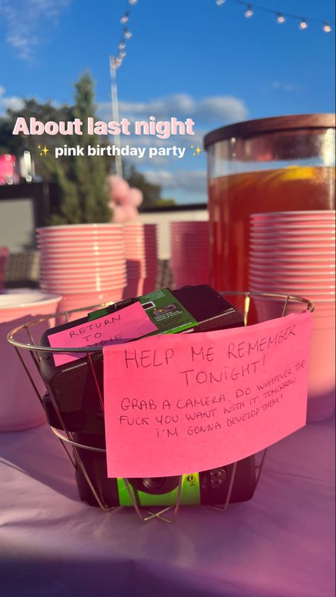 Party 21st Birthday Ideas, 18th Pink Birthday Party Ideas, Memories Birthday Ideas, 19th Party Themes, Pink Snacks For Party Dessert Tables, 21st Birthday Bash Ideas, 26th Birthday Party Ideas For Women, 21st Birthday Places To Go, Party Ideas For 20th Birthday