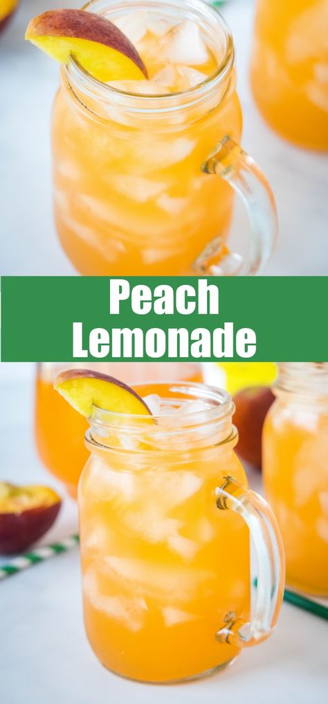 Margaritas, Essen, Party Punches, Flavored Lemonade, Plat Vegan, Facebook Recipes, Specialty Drinks, Peach Lemonade, Drink Recipes Nonalcoholic