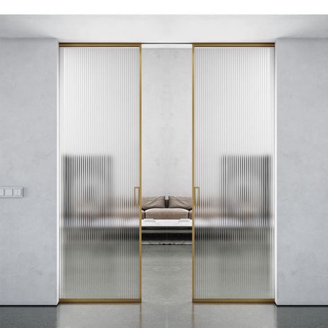 Ripped Glass Door, Glass Pocket Sliding Door, Reed Glass Sliding Door, Reeded Glass Bifold Door, Reeded Sliding Door, Interior Glass Sliding Doors, Reeded Glass Sliding Door, Frosted Glass Pocket Door, Sliding Door Partition Ideas