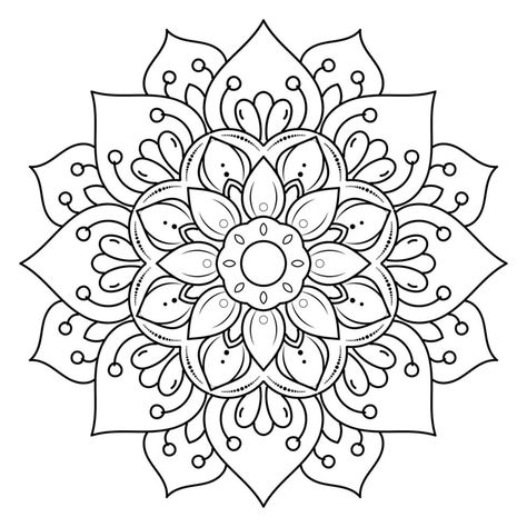 Drawing Fillers, Mandela Drawing, Black And White Mandala, Coloring Therapy, Coloring Mandalas, Floral Pattern Vintage, Painting Pottery, White Mandala, Mandala Floral