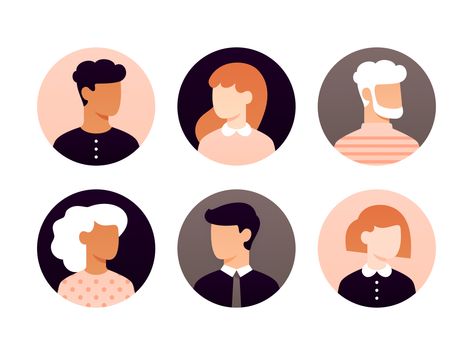 User avatars (Sketch file) by Cécile L. Parker User Picture, Avatar Icon Profile, Illustrated Profile Picture, Profile Picture Illustration, Profile Illustration, Instagram Profile Inspiration, Avatar Design, Icon Profile, Set Profile