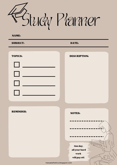 Journaling Essentials, Study Plan Template, Study Planning, Planner For Students, Study Templates, Study Planner Printable, Planner Essential, Study Schedule, Planner Ipad