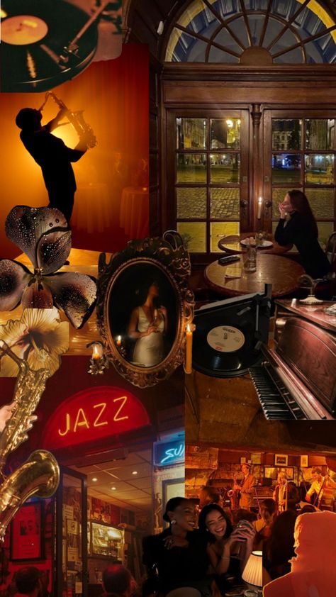 jazz New Orleans Jazz Aesthetic, Jazz Speakeasy, Jazz Party Theme, Jazz Bar Aesthetic, Afrobeats Aesthetic, Jazz Christmas, Hosting Era, Jazz Room, Classy Bar