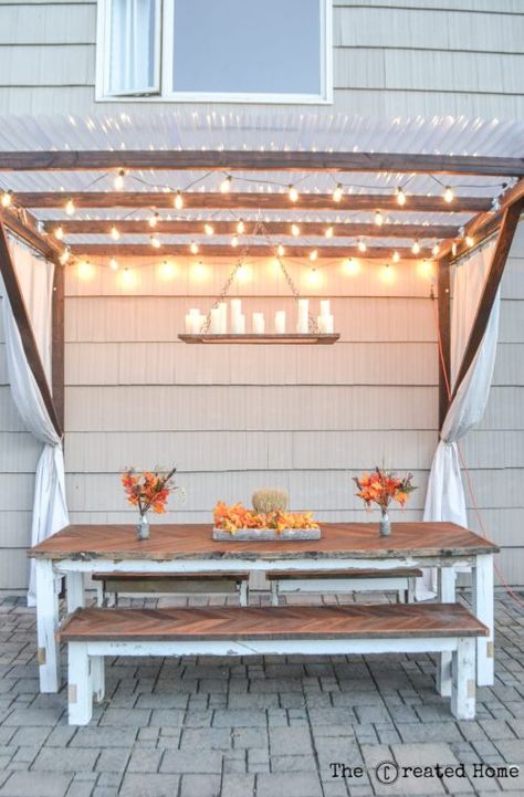 diy frugal patio pergola Pergola Cost, Patio Pergola, Outdoor Chandelier, Pergola Design, Backyard Landscape, Easy Backyard, Landscape Designer, Backyard Pergola, Outdoor Candles