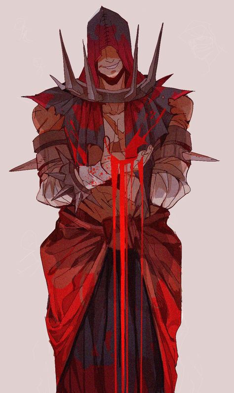 Blood Mage Art, Fire Pirate, Red Character Design, Warlock Dnd, Blood Mage, Blood Hunter, Japanese Monster, Darkest Dungeon, Dungeons And Dragons Classes