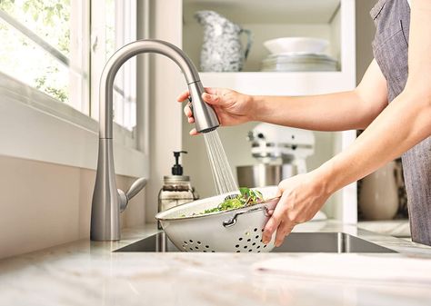 The Best Kitchen Faucet Options for Homeowners - Bob Vila Best Kitchen Faucets, Modern Kitchen Faucet, Best Kitchen Sinks, Shower Tub Combination, Fast Cleaning, Single Handle Kitchen Faucet, Kitchen Faucets, Tub And Shower Faucets, Kitchen Sink Faucets